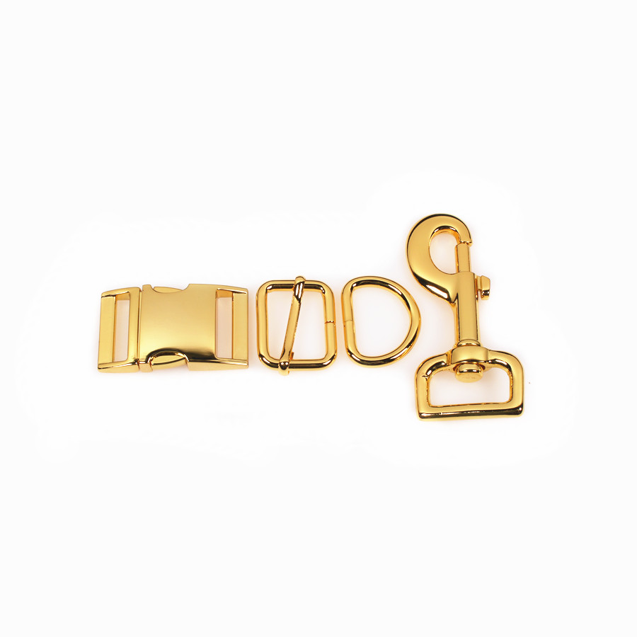 Dog Buckle 10mm/15mm/20mm/25mm/38mm Gold Dog Collar Metal Buckle Set Pet Collar Hardwar