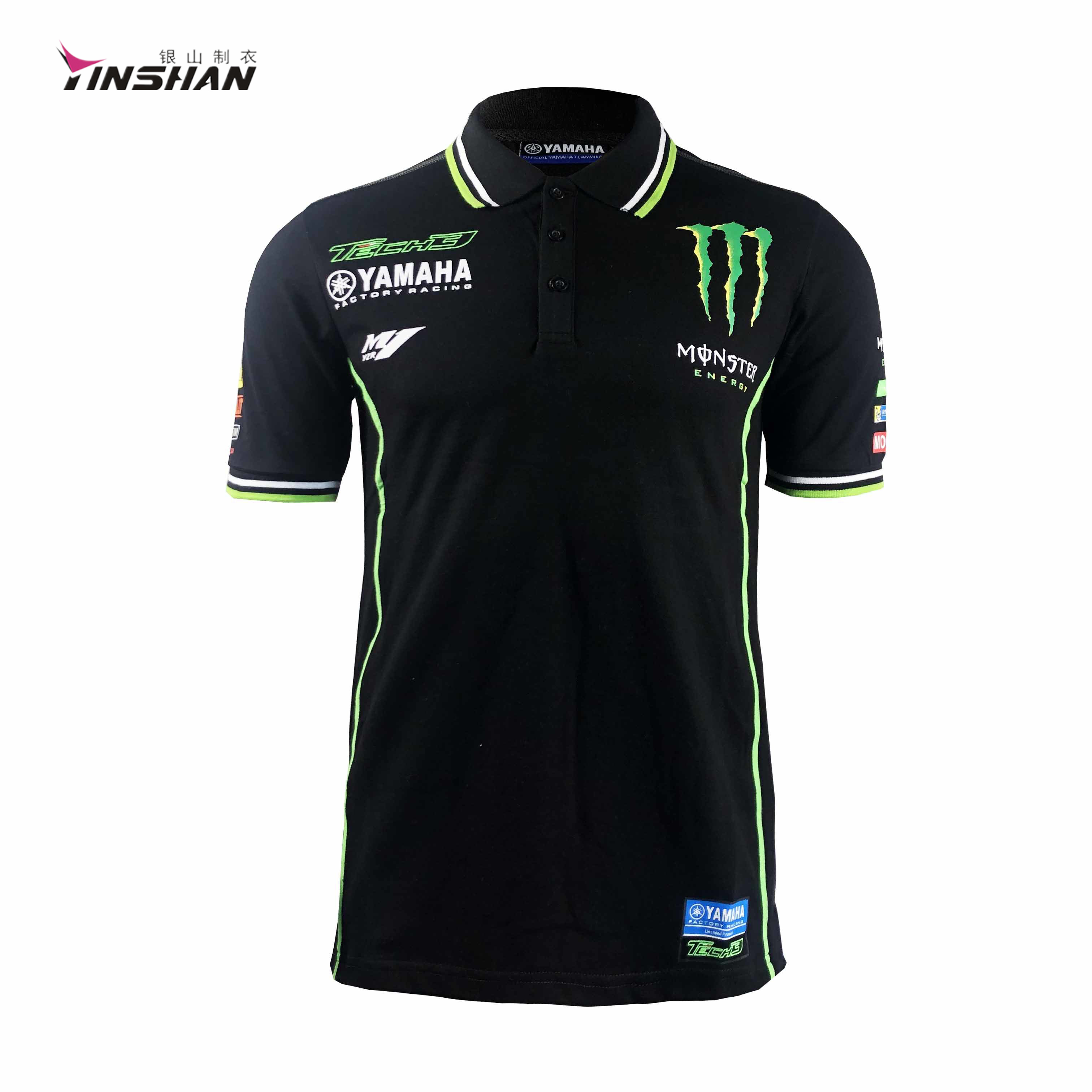 Polyester/Cotton Racing Team Polo Shirts Custom Sublimation Uniform for Motorcycle