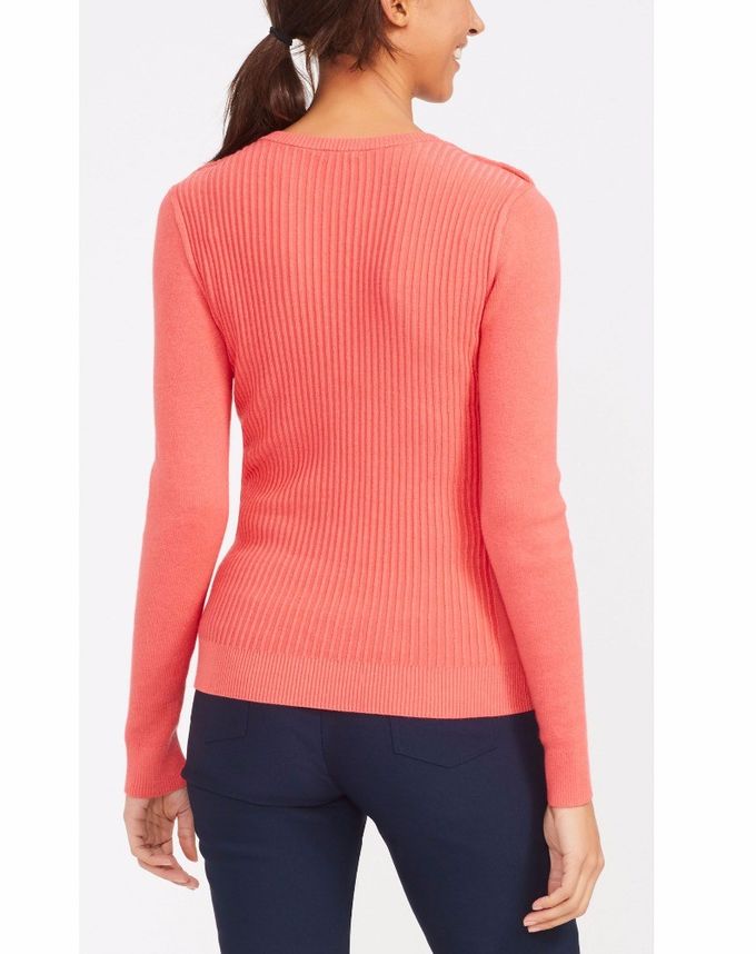 WOMEN'S 54% COTTON/44% MODAL/2% SPANDEX PULLER KNITTED RIB SWEATER