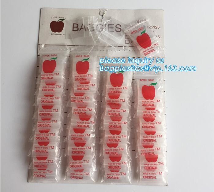 reusable custom apple k bags, Mini apple plastic baggies, Recycled Clear Mini Heavy Duty k Bag apple baggie