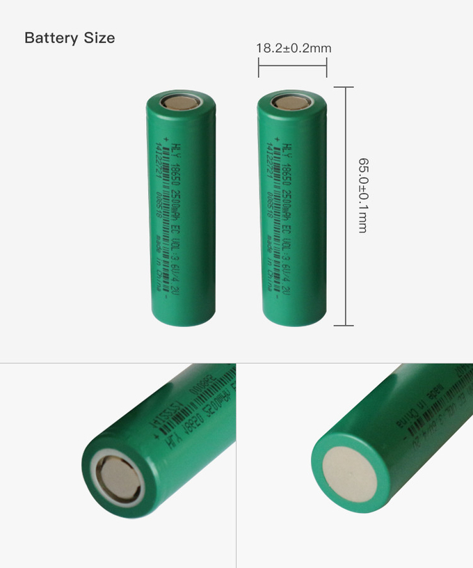 Power Supply High Capacity 2500mah 18650 Battery RoH For Electric Skateboard 2