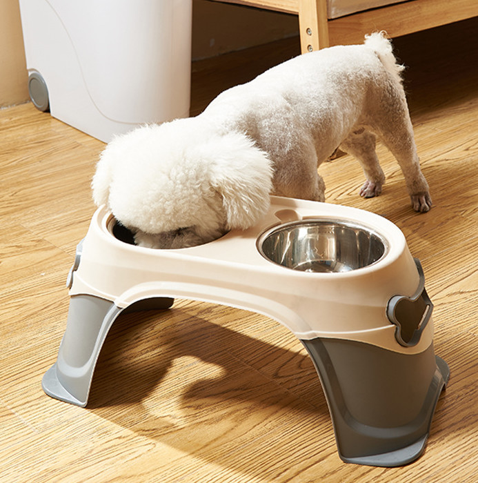Elevated Height Adjustable Raised Stainless Steel Dog Food Dish And Pet Water Bowls