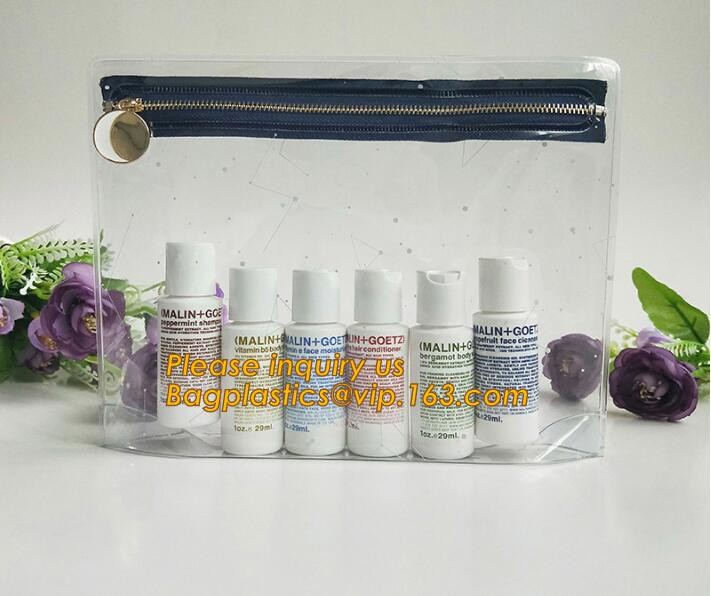 Factory Custom made Environmental PVC clear packaging toy storage handle bag,plastic tote packaging bag with handles fro