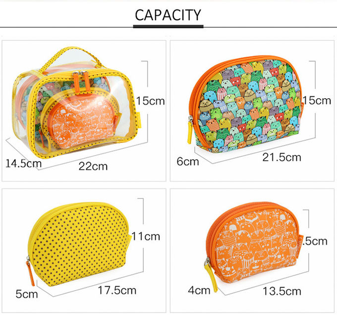 Fashion Large Capacity Multi-Function Cosmetic Bag 4 Pieces Sets