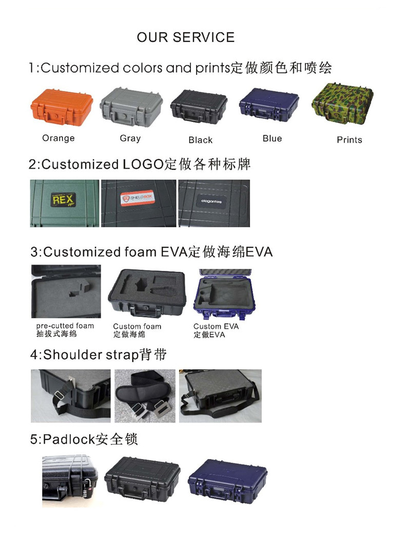 ABS Waterproof Hard Case With Foam For Camera Video Guns