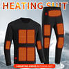 Winter Men Warm Electric Heating Suit Set Heating USB Heated Thermal Underwear Suit