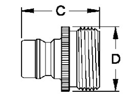Cold Water Straight Through Coupler , 14 Bar Brass Quick Disconnect Fittings