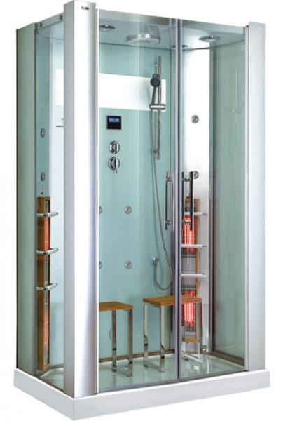 Quality Rectangle Steam Shower Room With Infrared Sauna CE , 5mm Clear Glass for sale