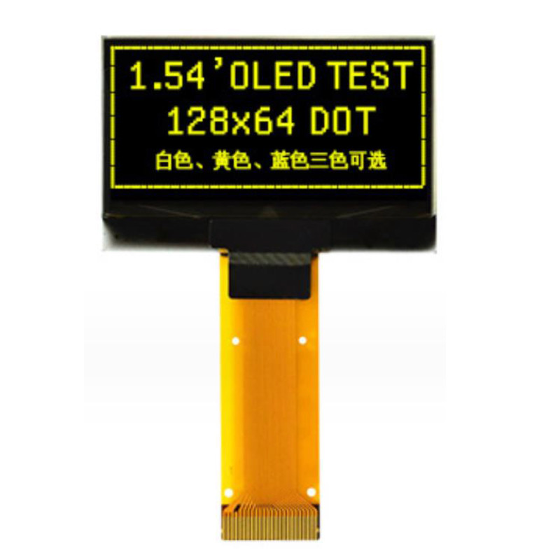 1.54 inch OLED UG-2864KSWMG01 Controller SSD1309 Passive Matrix Monochrome 128 x 64 ZIF FPC Parallel, 4-wire SPI, I2C