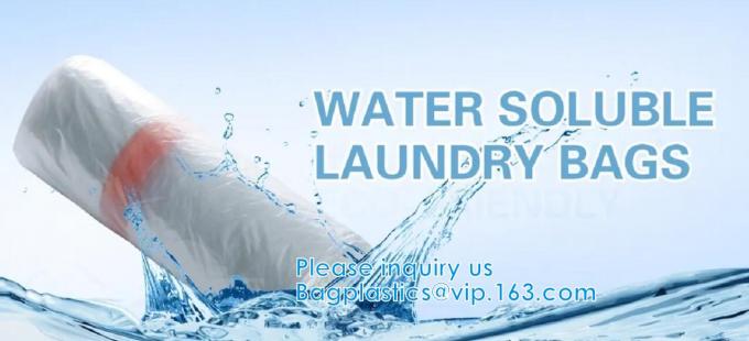 Pva Water Soluble Trip Laundry Bags Pva Plastic Bag, Disposable Water Soluble PVA Bag For Hospital Infection 0