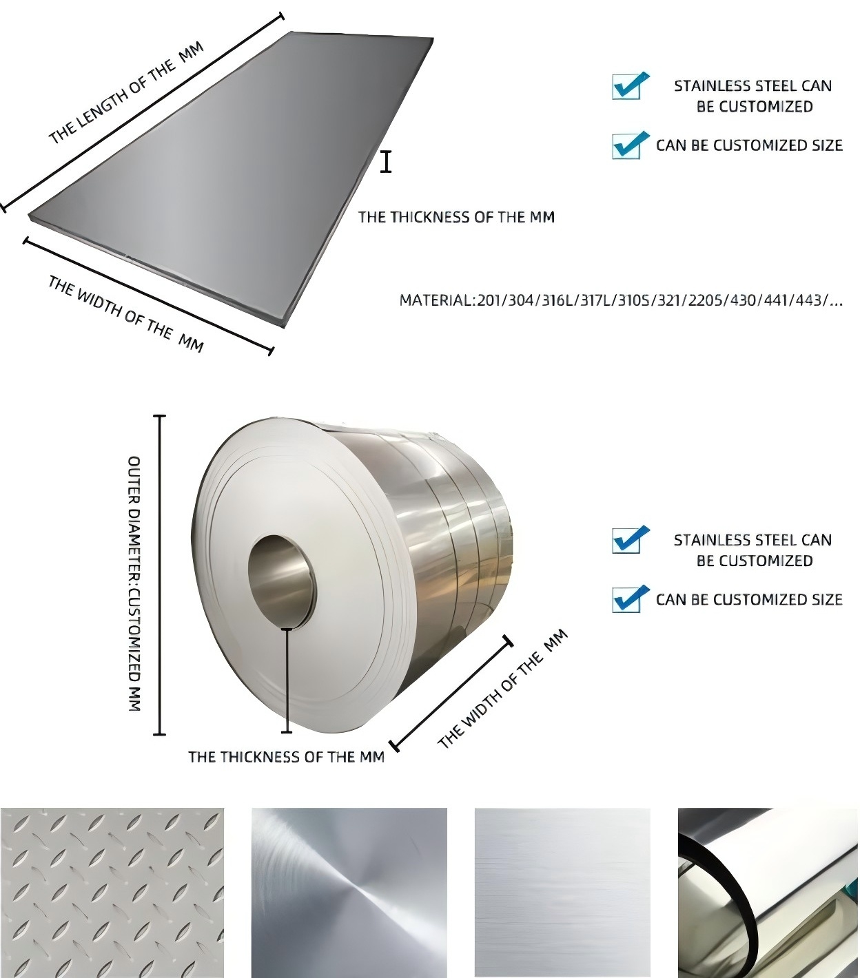 Promotional 2mm 3mm 6mm 8mm 304 Stainless Steel Plate Factory Wholesale Price