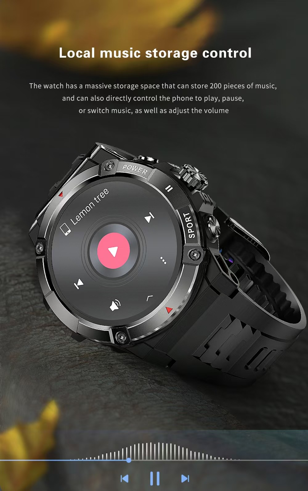 NX8 Pro Men Smart Watch 1.43 Inch AMOLED Display / GPS Positioning Smart Watch IP68