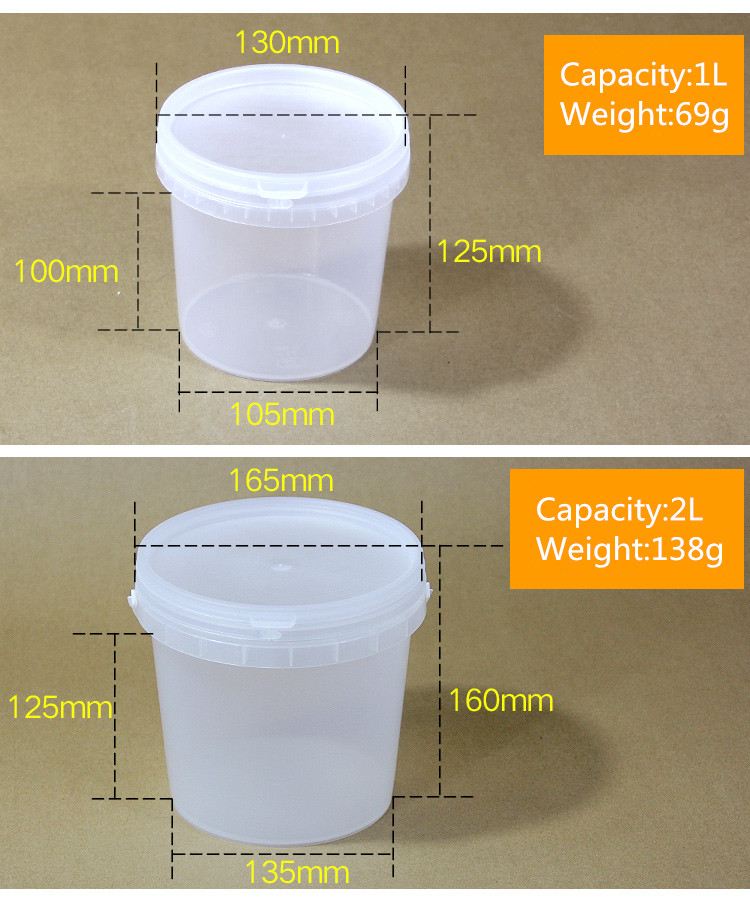 Food Grade PP Raw Materials Customized Plastic Bucket Elevator for Clear 3L Bucket