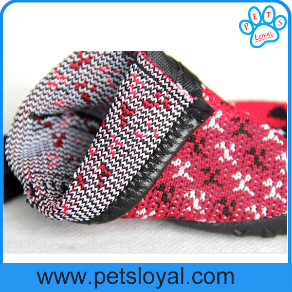 Breathable Dog Shoes Soft Knitting Paw Protector with Reflective Velcro China Manufacturer