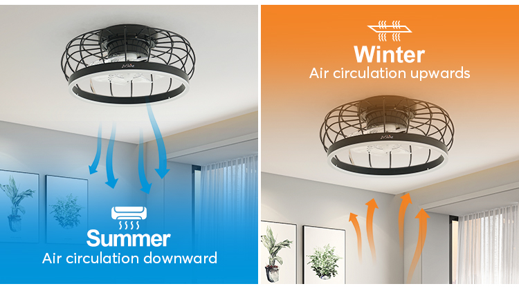 1stshine LED Modern Design Black Flush Mount Ceiling Fan with Remote Control Switch