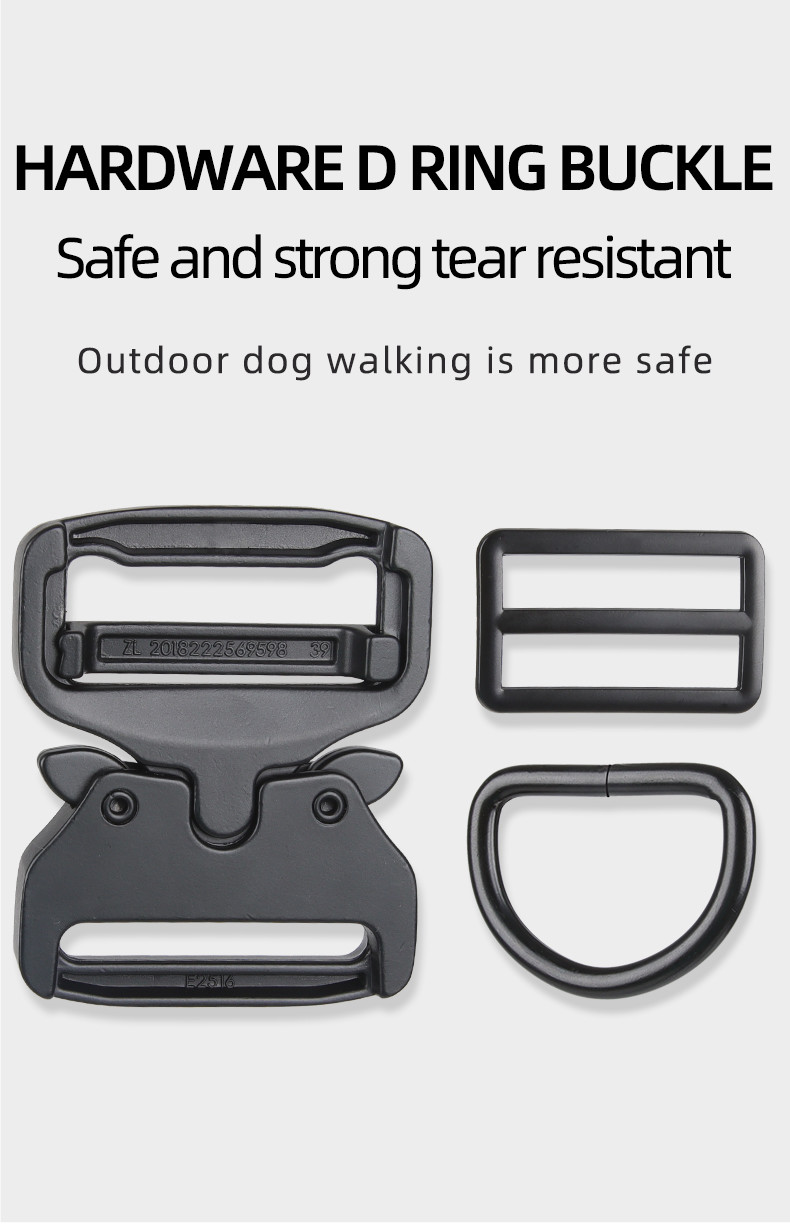 Tactical Dog Collars And Leashes For Medium To Large Dogs In Black