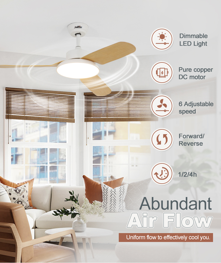 2- Hotel Choice ABS Blades Smart WiFi Control Remote Control Ceiling Fan by 1stshine