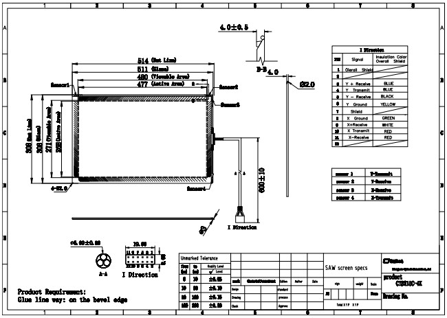 21.5 inch Overlay Saw Touch Screens One Touch Point with Controller and USB Cable