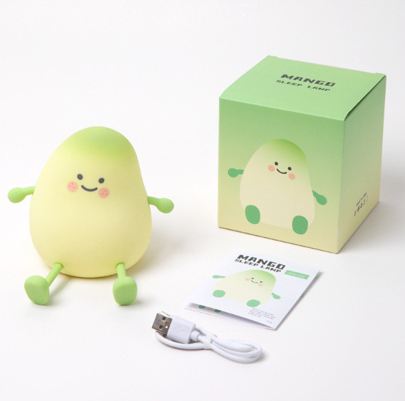 Cute Night Light For Kids Mango Sleep Lamp Warm Light Bedroom Decor Kids Night Light Silicone Baby Nursery Night Light