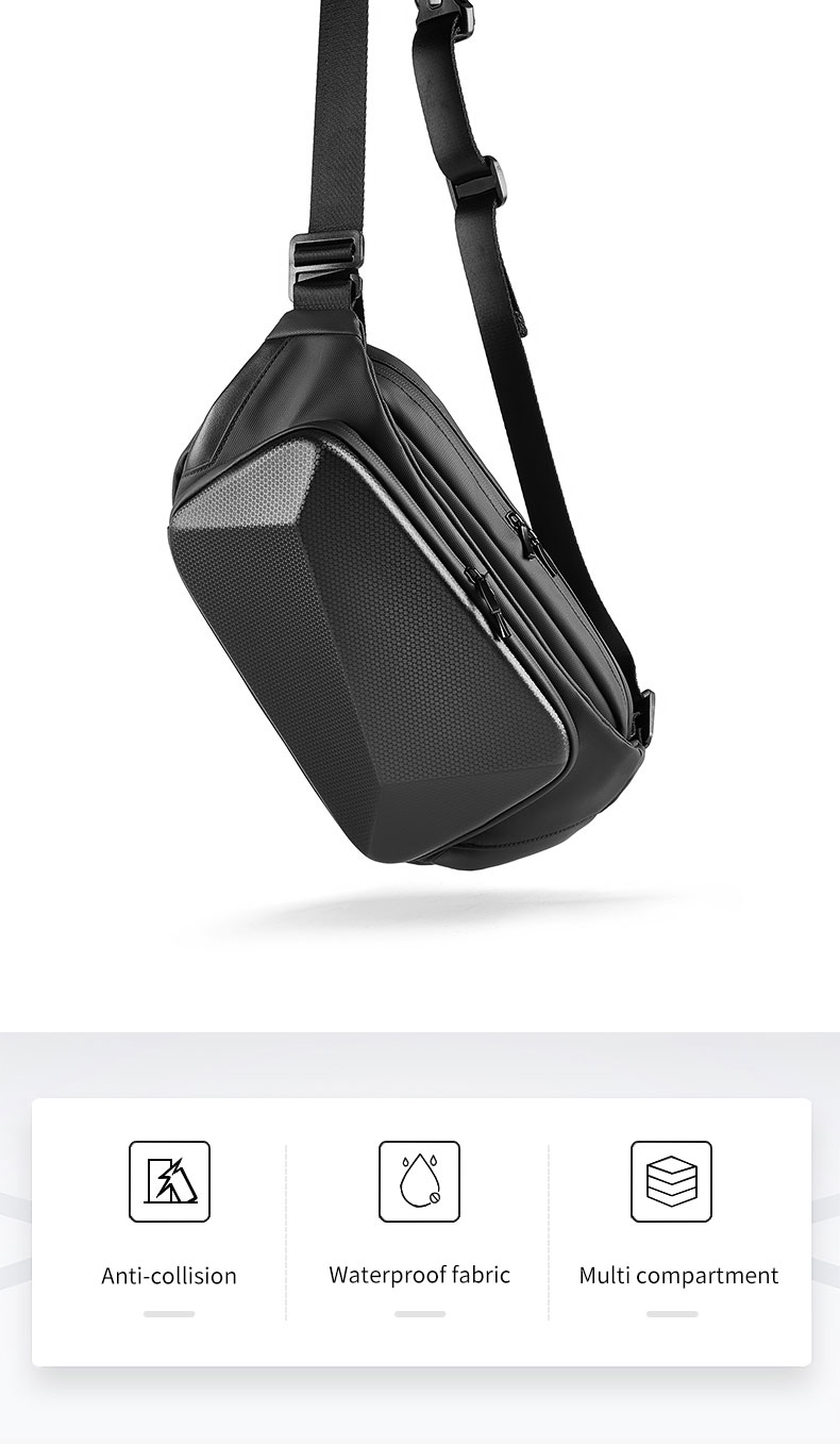 Factory wholesale custom sport waterproof new fashion casual anti theft crossbody sling bag chest men sling bag
