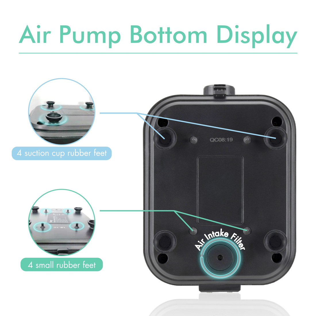 255 GPH Dual Outlet Air Pump For Fish Tank
