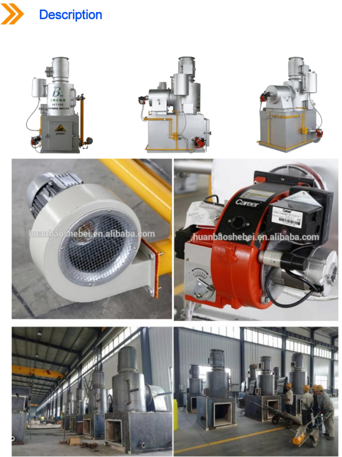 750L/H Smokeless Incinerator for Customized Size Hospital Waste Processing Equipment