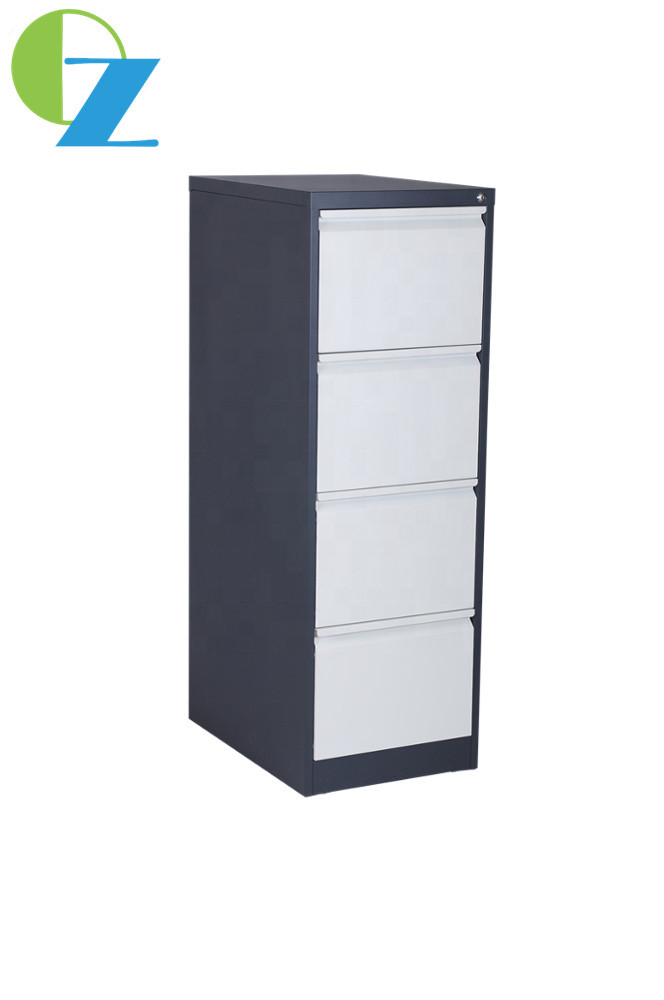 Steel Furniture Vertical Filing Cabinet 4 Drawer Office Metal Key Lock Knock Down