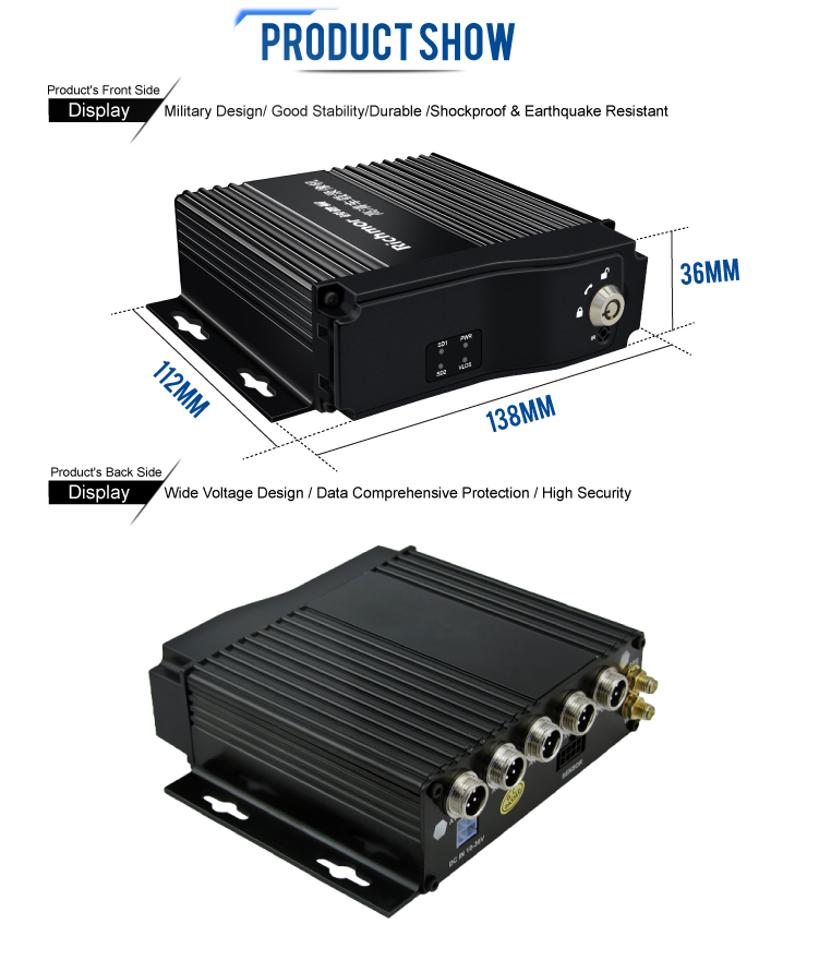 High Definition 4CH AHD SD Card Recording 4G GPS WIFI Car Black Box Vehicle Mobile DVR