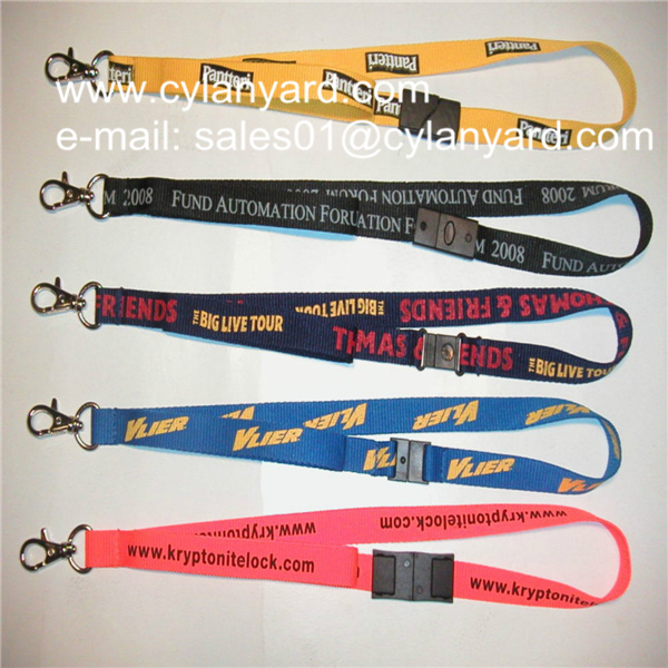 polyester lanyard with safety breakaway buckle