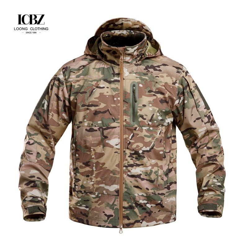 Men's Waterproof Tactical Combat Jacket Hoody Winter Solid Camouflage Coat Uniform
