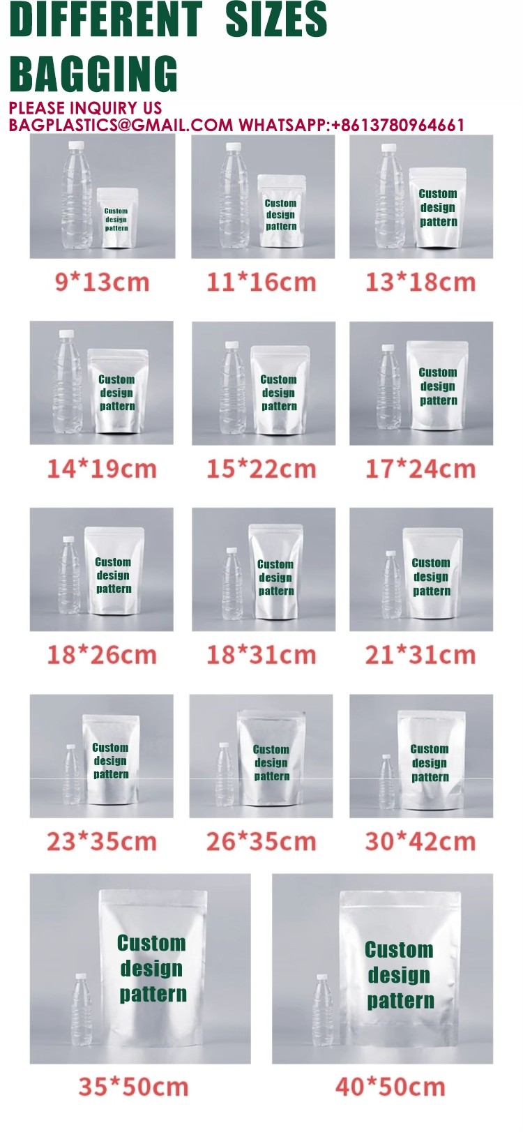Ecofriendly Zipper Lock Stand Up Bag Sealed EasyTear Food Bag Reusable Candy Snack Bag