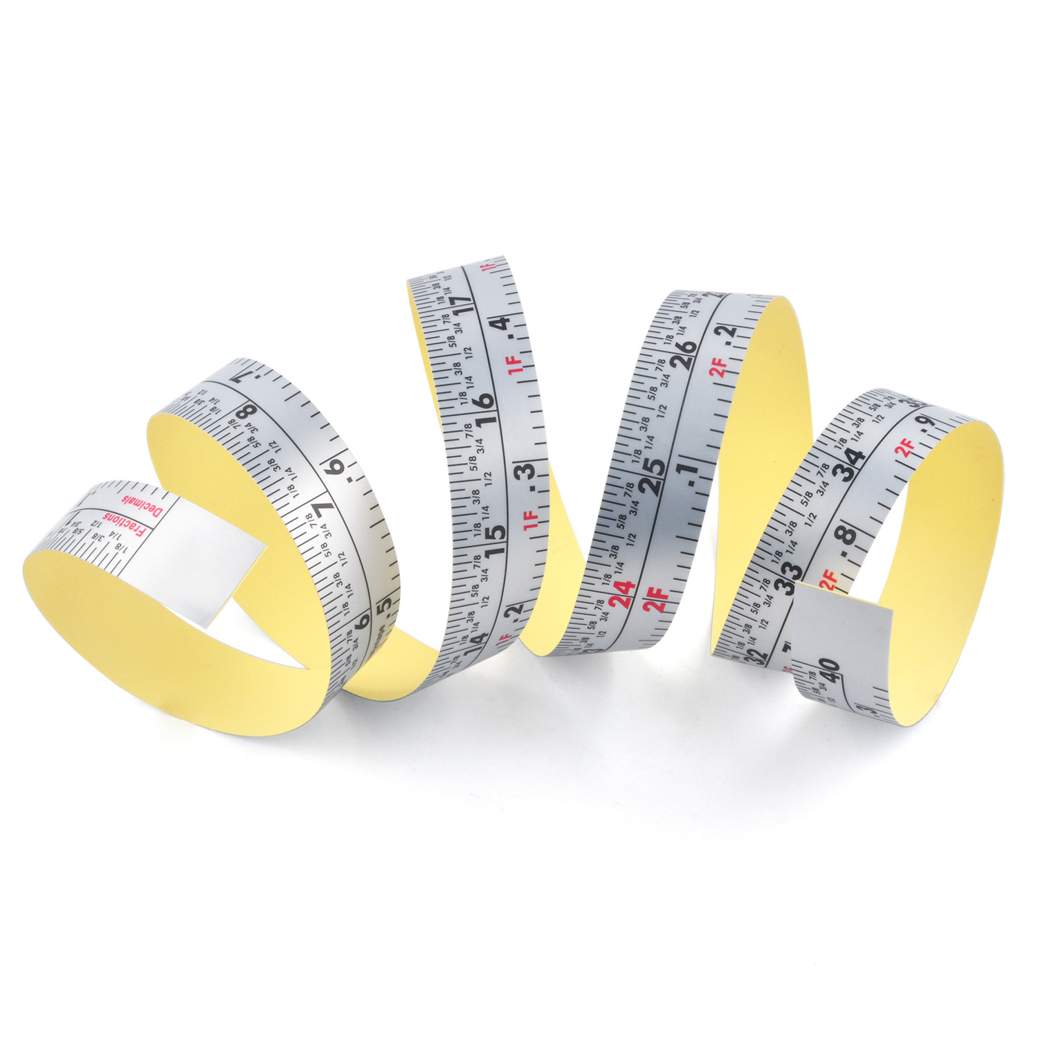 Wintape New 40 Inches Fractions And Decimals Scales Adhesive Measuring Ruler Waterproof Sticker Measurement Tape