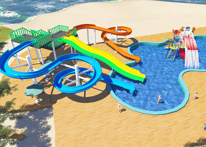 Personalized Household Water Park Design Multicolors Fiberglass Body