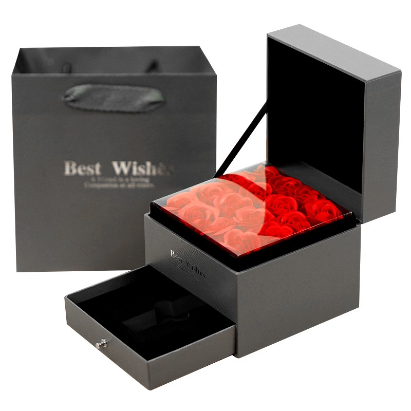 Stamping Printing Bouquet Shipping Box Eternal Rose Gift Packaging ODM