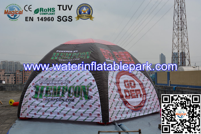Portable Fire Retardant Inflatable Dome Tent With 4 Legs , CE / UL Blower
