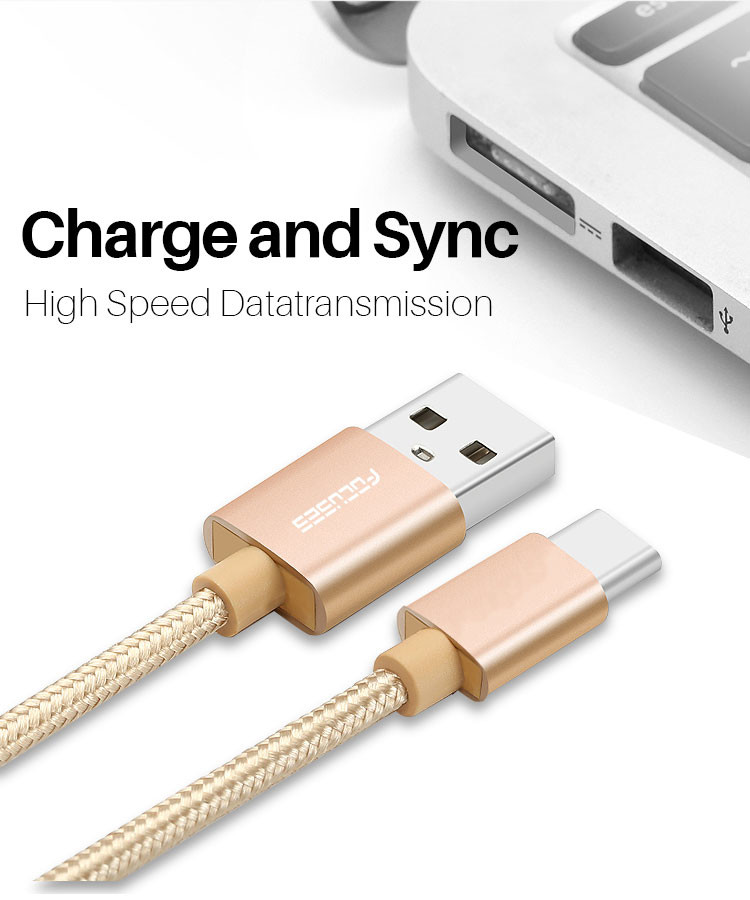 Data Transmission 2.1A Type A To Type C USB Cable extra long