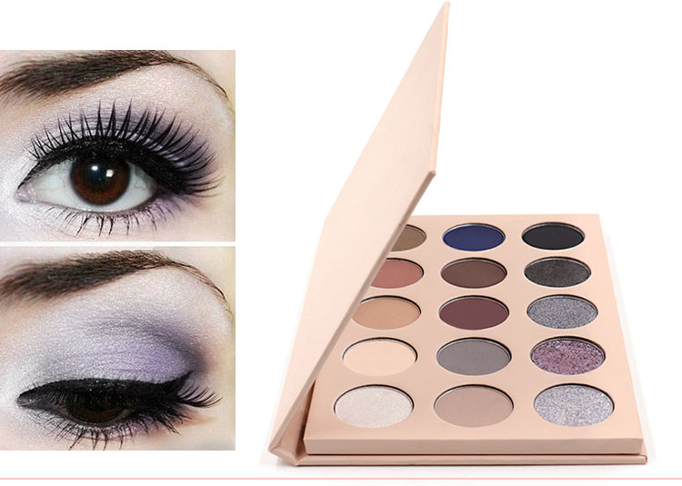 makeup palette highly pigmented waterproof smoky 15 color eye shadow custom logo