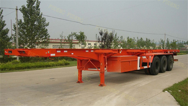 45ft Chassis Container Trailer Three Axles Skeletal Semi Trailer Truck First Axle Lift