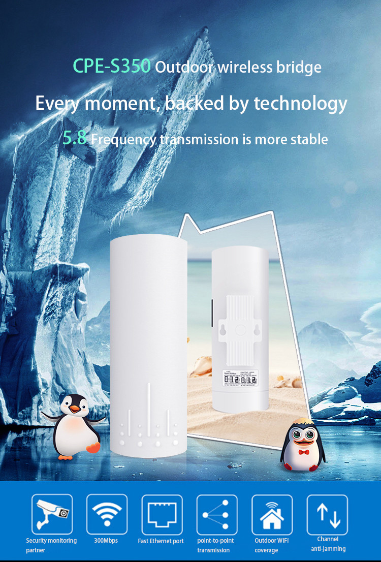 24V Poe Wireless Network Bridge 580MHz Supports 802.11ac Technology