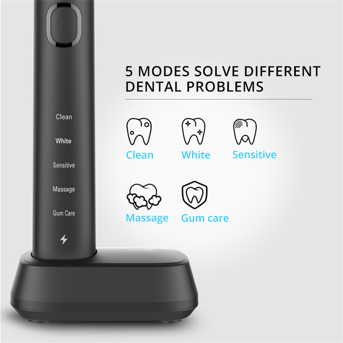 Rechargeable Waterproof IPX7 Toothbrush Smart Sonic Toothbrush 5 Modes