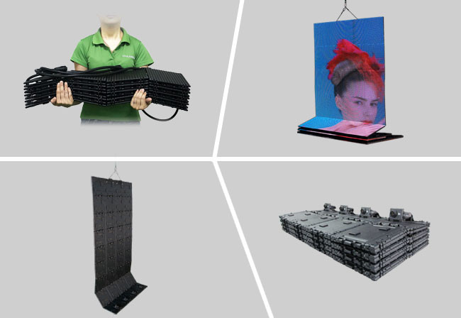 Music Show RGB LED Curtain Display Flexible Video Screen 10Kg / Sqm With Anti - UV Ray Mask