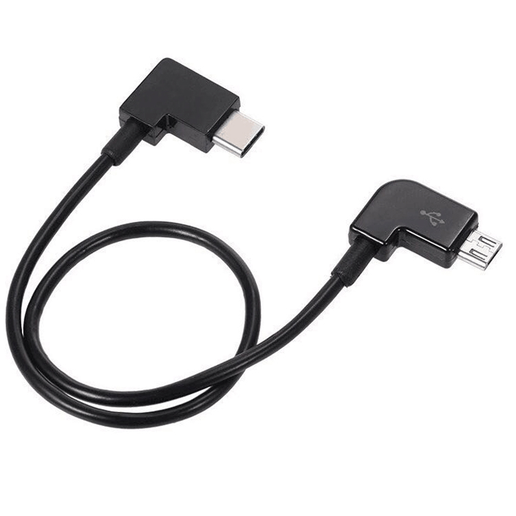 90 Degree Angle Micro B to Type C USB Cable for UAV