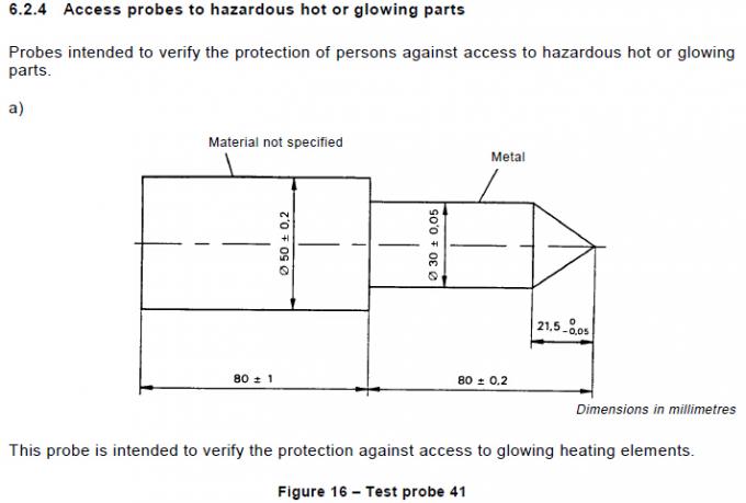 IEC61032 Figure 16 Test Finger Probe 41 Test Thorn Probe With Handle 0