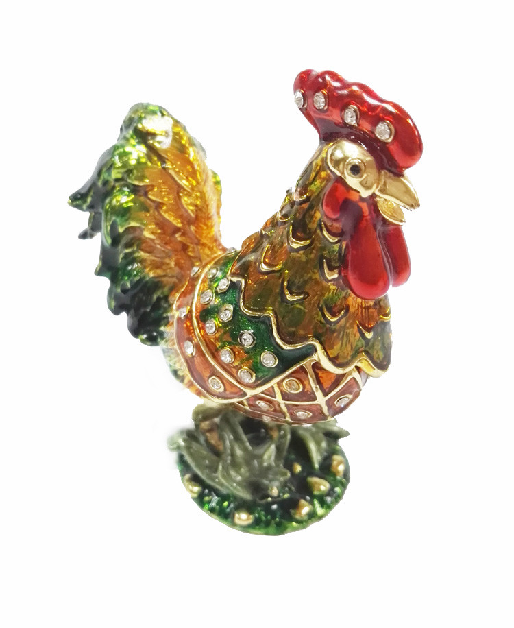 Decorative Alloy Rooster Jewelry Boxes High quality rooster shape jewelry box