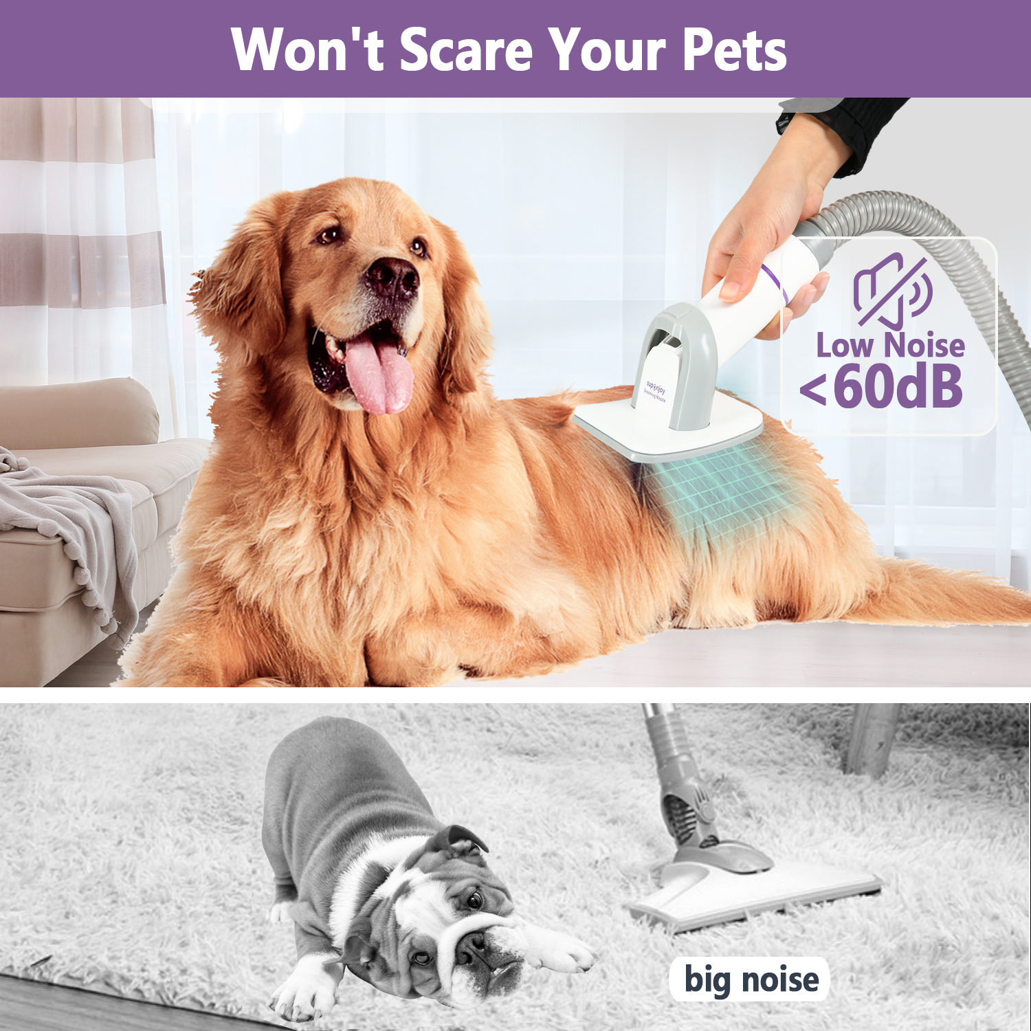 Pet Grooming Kit Vacuum Cleaner 5 in 1 P2 Pro Low Noise Pet Hair Remover Kit Dog Cat