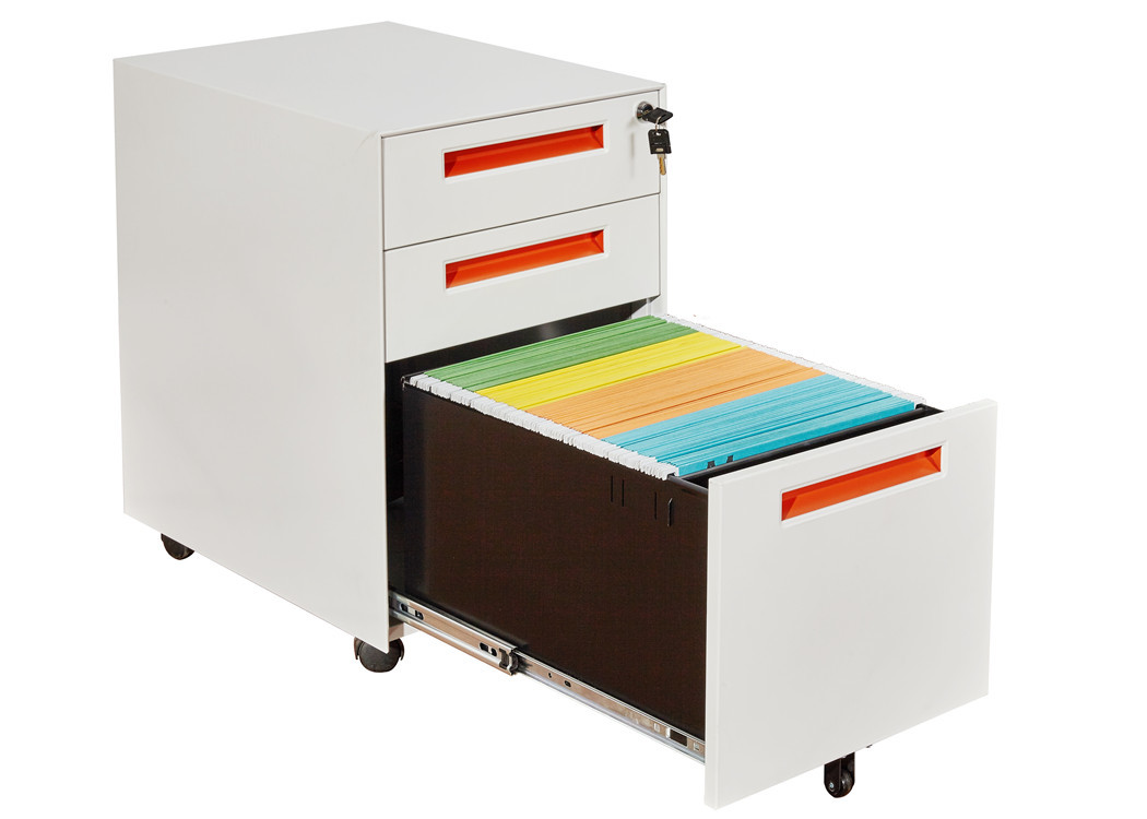 3 Drawer Non KD Mobile Pedestal Cabinet Cold Rolling Steel Plate