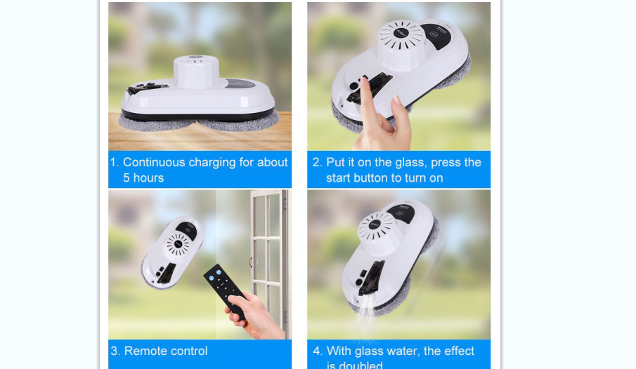 600mah Battery Robot Window Cleaner Anti Fall Automatic Glass Cleaner