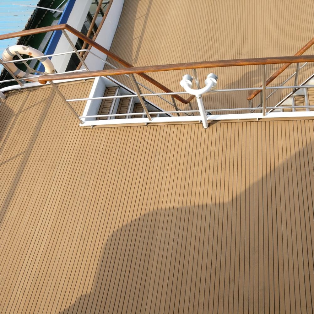 190*5*25000mm PVC Synthetic Teak Marine Decking for Boat Flooring at Competitive