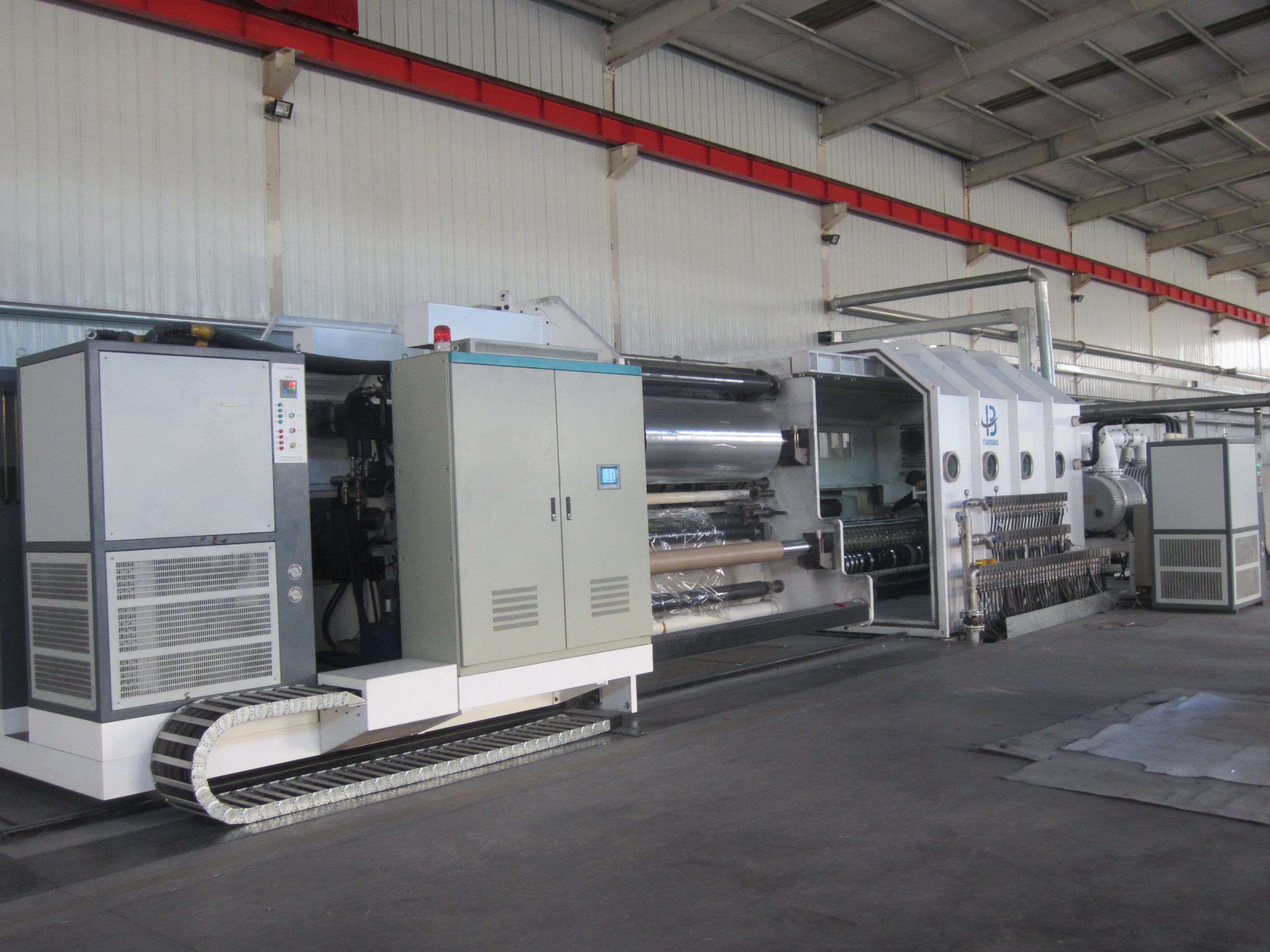 High Gloss Uv Vacuum Metallizer for Pet Film Chemical Dual Chamber Roll to Roll Web Coating