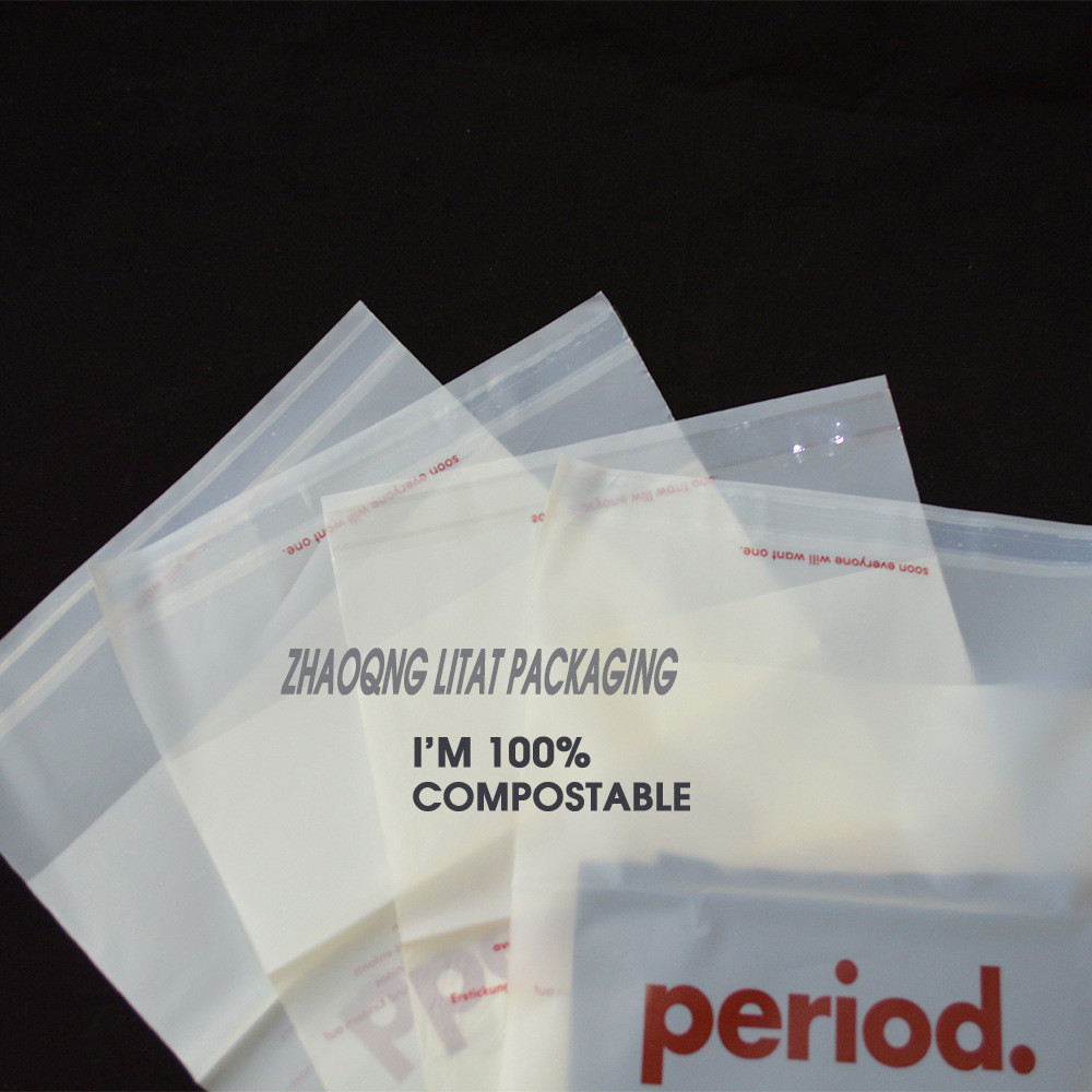 Transparent Clear Biodegradable Self Adhesive Courier Poly Mailer Bags For Clothing